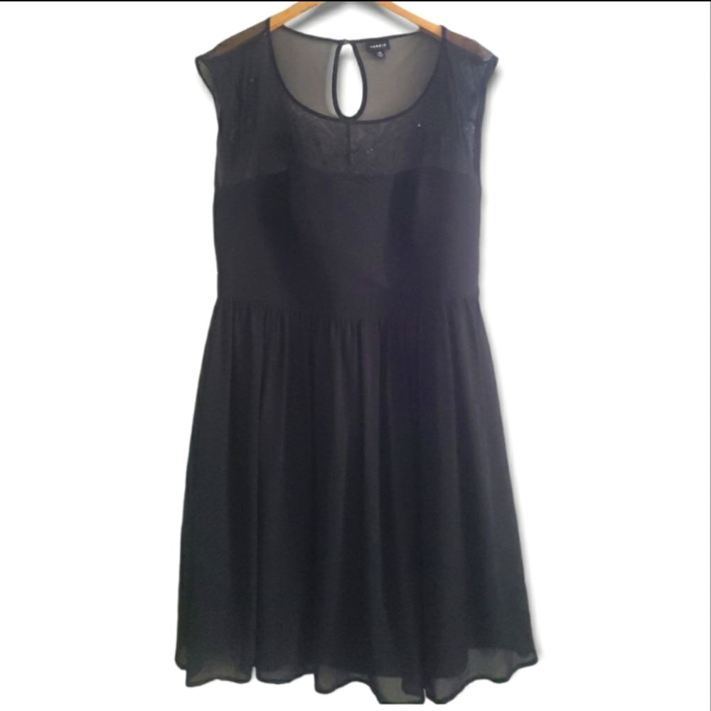 Torrid black mesh floral dress